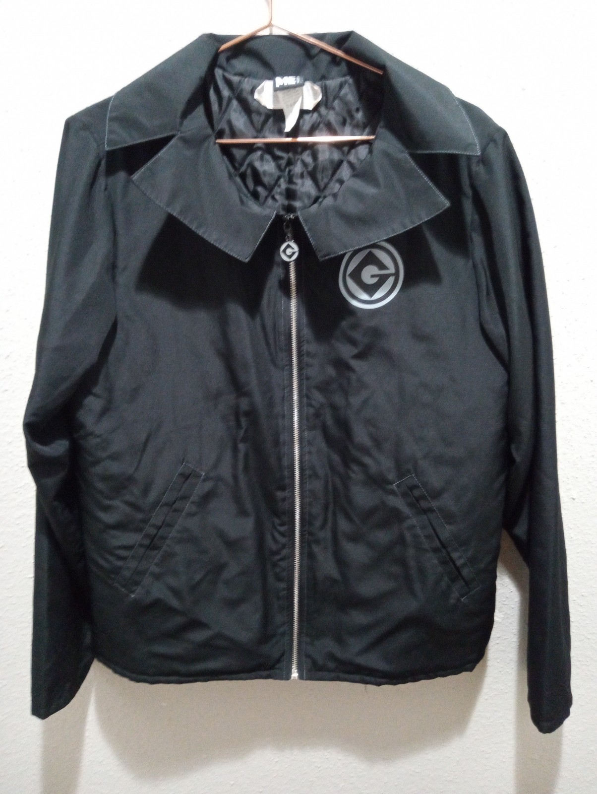Gru Black Jacket Movie Despicable Me Full Zip Outdoor Logo Pockets size Large