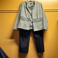 Kim Rogers Signature Dress 3-piece Sage Green Blazer, Top and Pants suit 20W