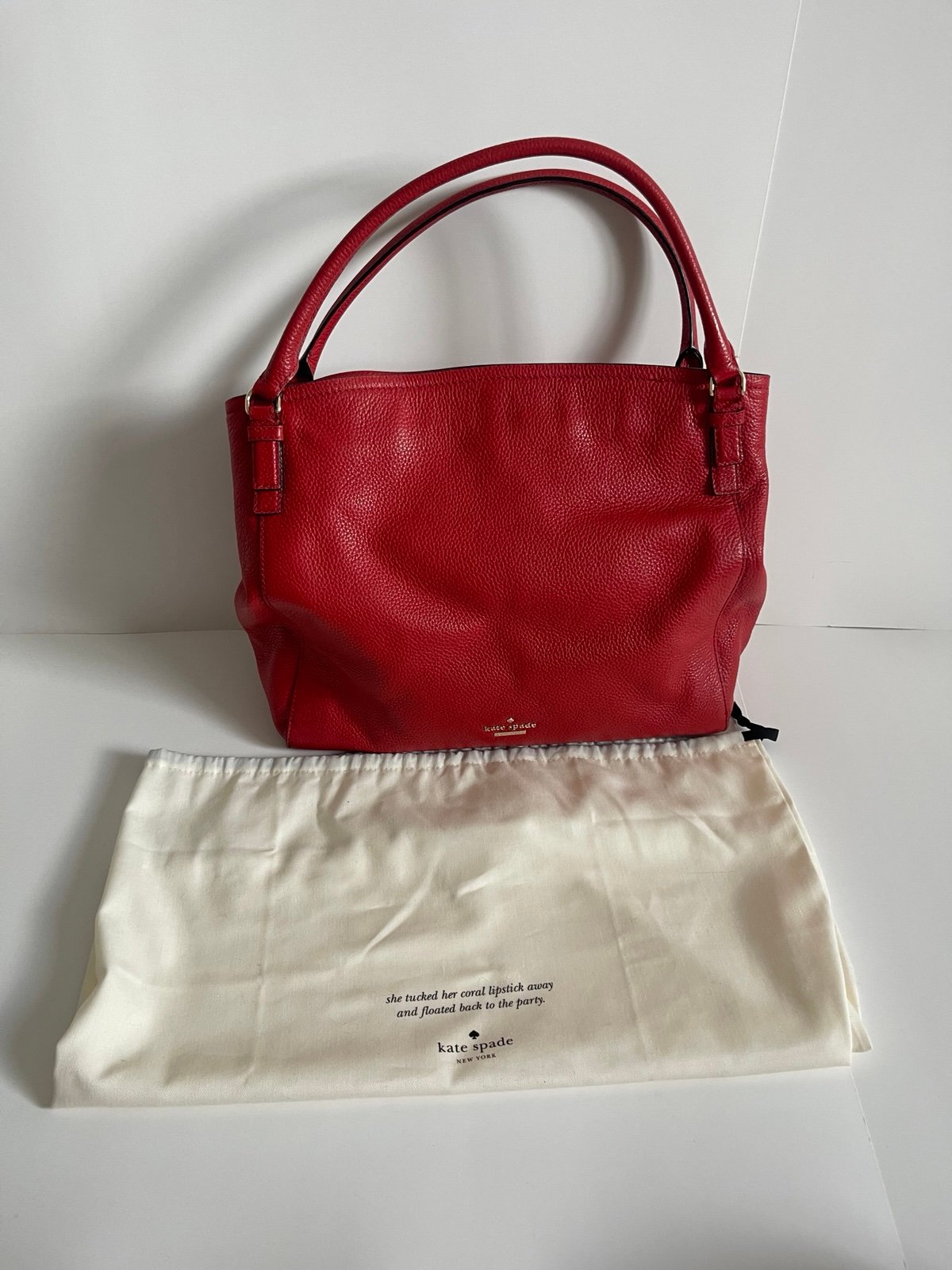 Kate Spade New York Medium Hobo Shoulder Bag Pebbled Red