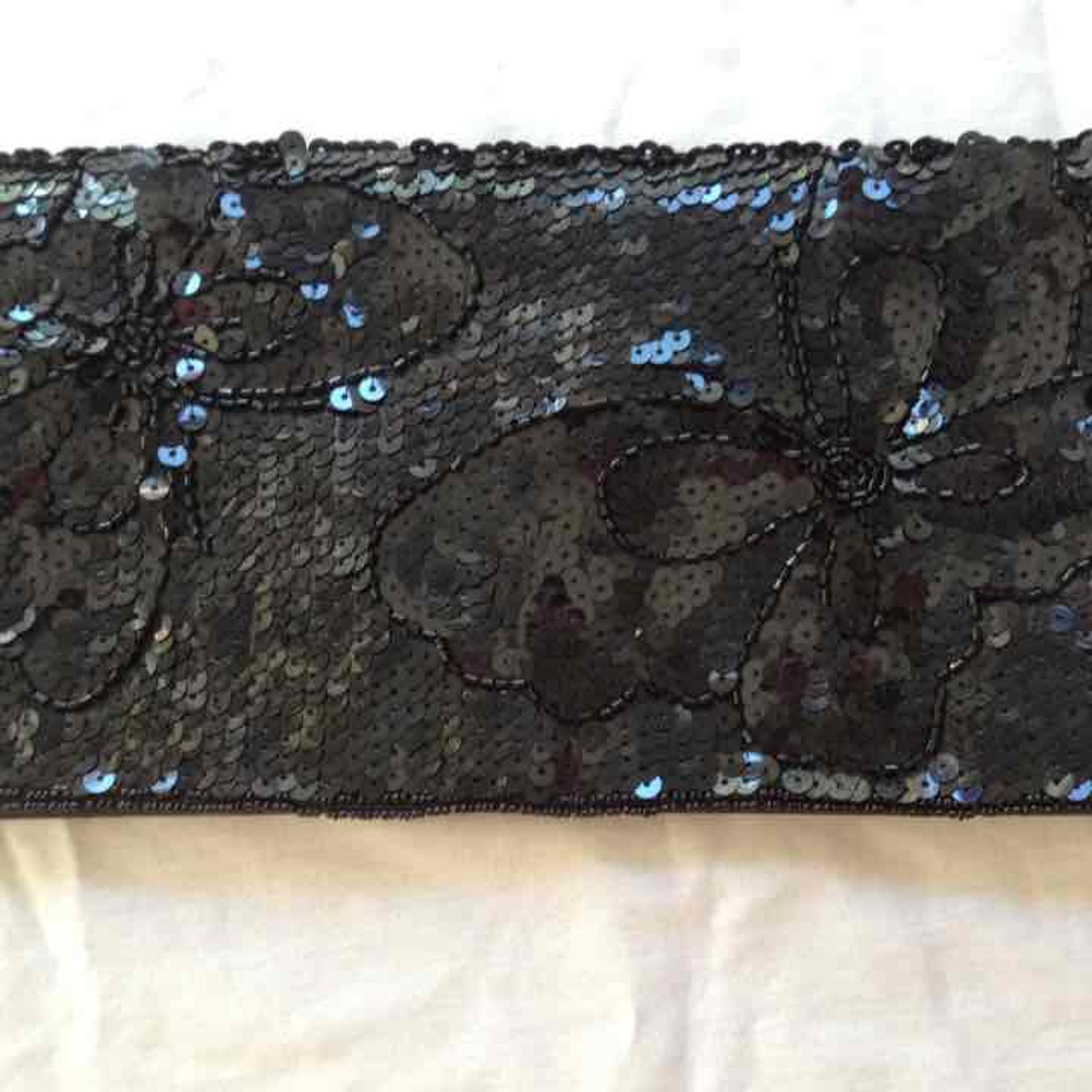 Forever 21 Black sequin butterfly clutch