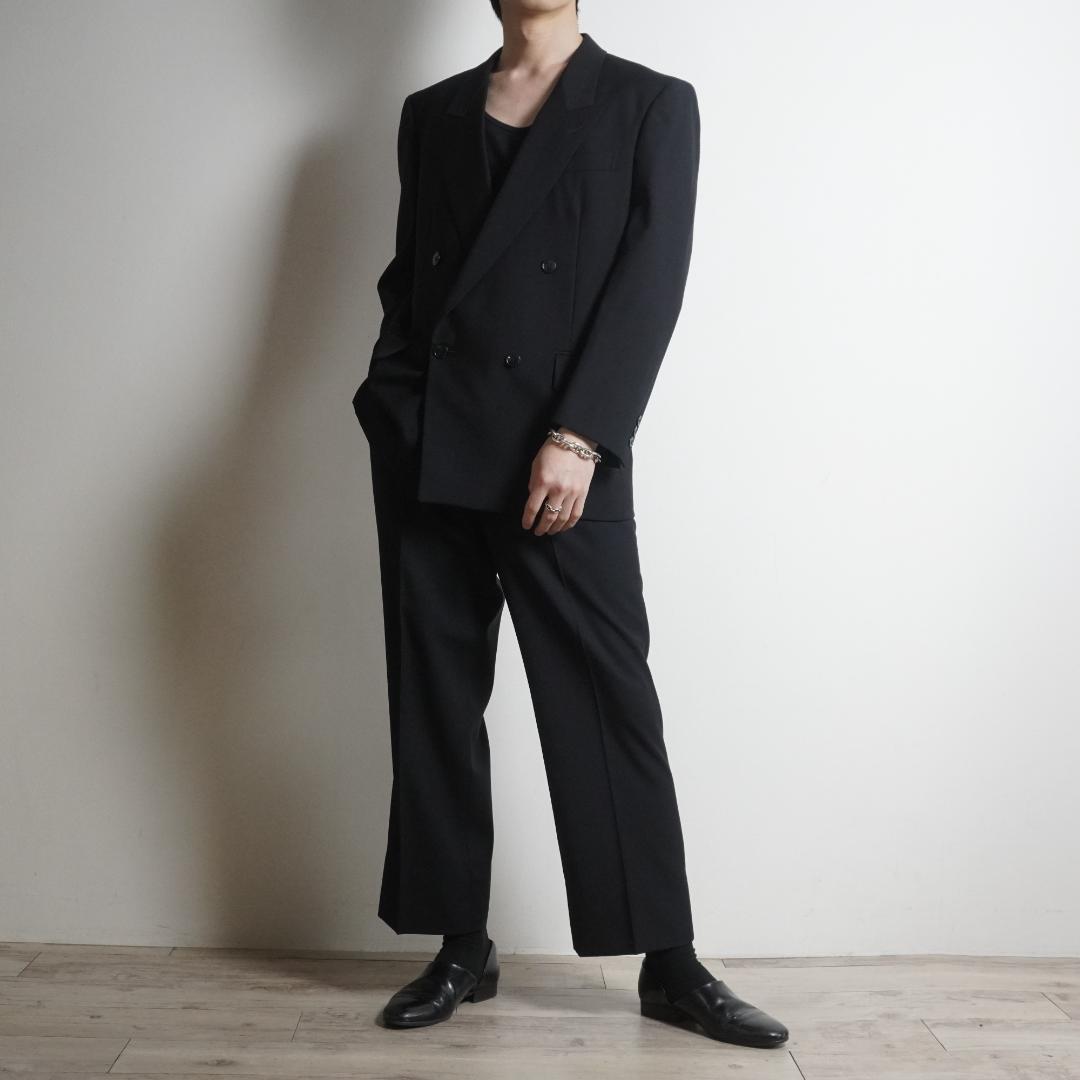 Vintage Double-Breasted Suit Set, Fashionable Black/VW286