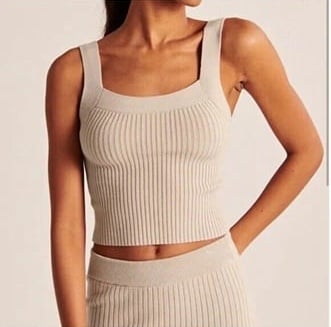 Abercrombie Ribbed Squareneck Sweater Tank and Midi Skirt SetNew bcbgmaxazria gr
