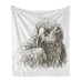 Eagle Wildlife Art Ambesonne Black White Art Soft Flannel Fleece Throw Blanket P