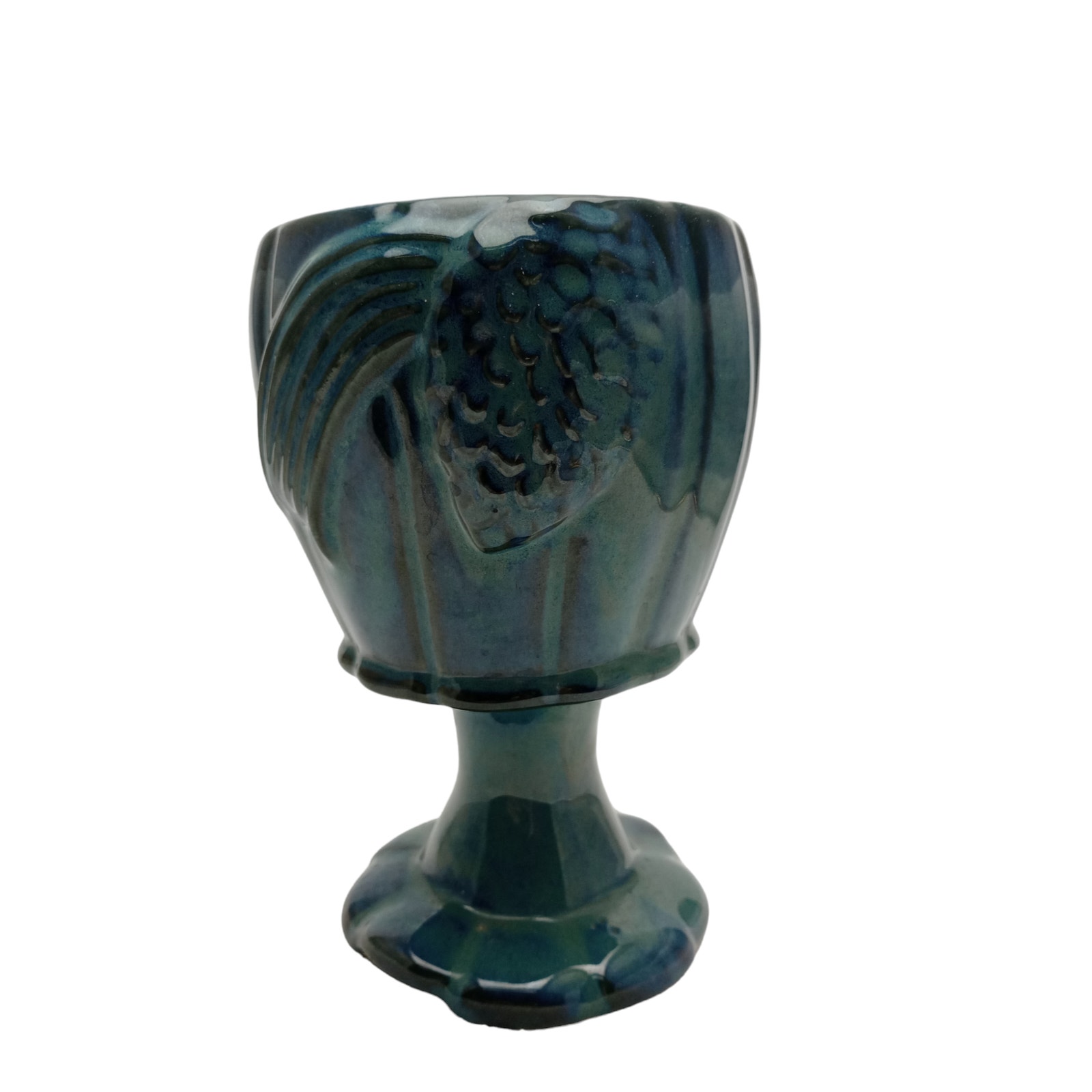American Bisque Ceramic Blue Pedestal Planter