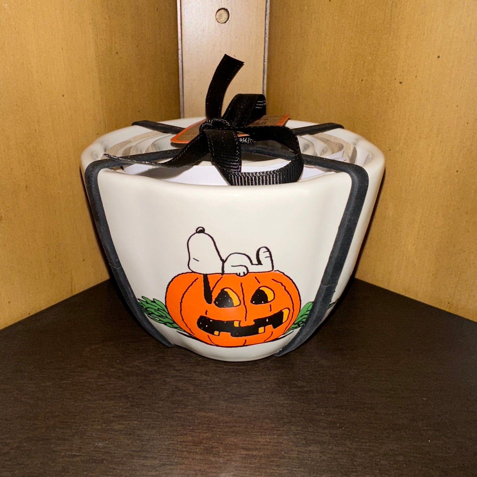 Rae Dunn New Peanuts Snoopy Pumpkin Halloween Measuring Cups Woodstock NWT RARE