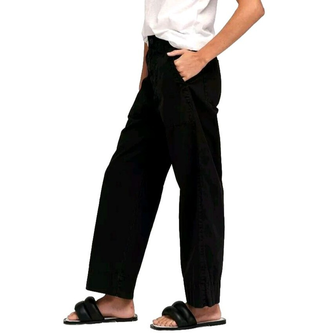 Velvet By Graham & Spencer Made In USA Mya Cotton Canvas Pant Vintage Black Sz 2