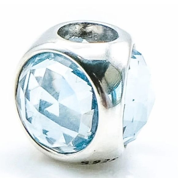 Pandora Aqua Blue Radiant Droplet Charm Sterling Silver 792095NAB