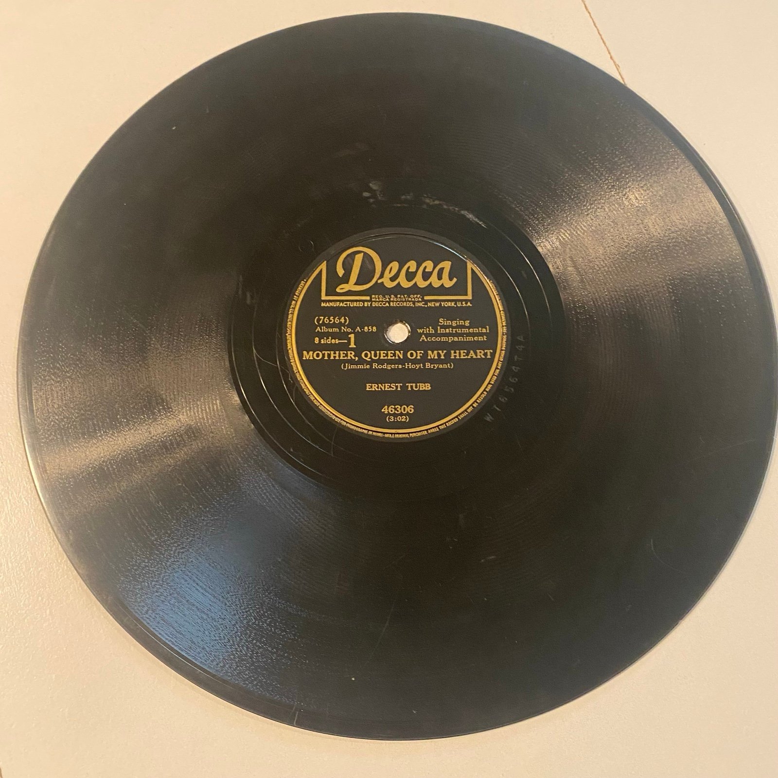 Mother, Queen Of My Heart / I’m Lonely And Blue - Jimmie Rodger’s - DECCA Record