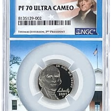 2007 S Jefferson Nickel NGC PF70 Ultra Cameo - White House Core