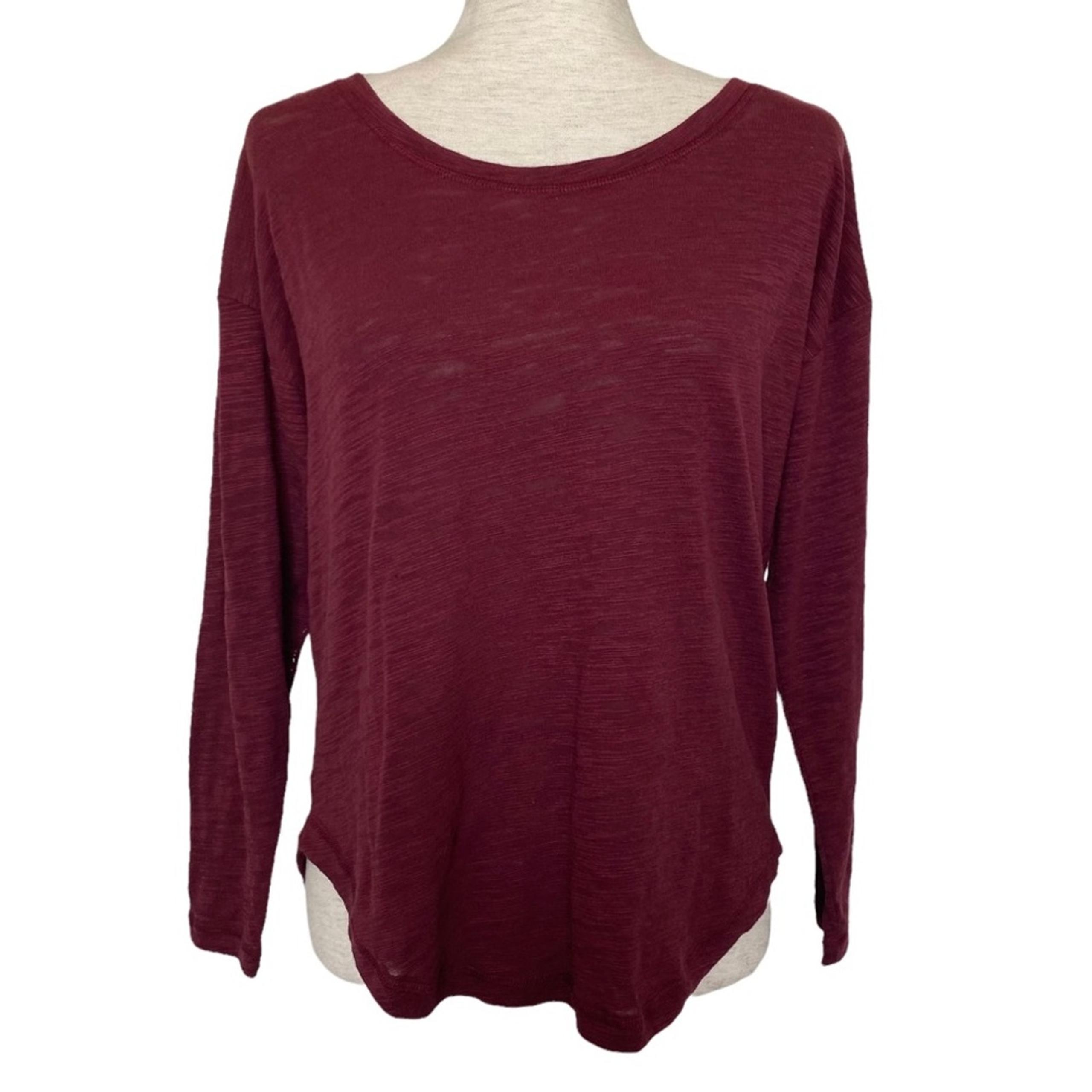 CHASER Maroon Casual Long Sleeve T Shirt Size Small Relaxed Fit