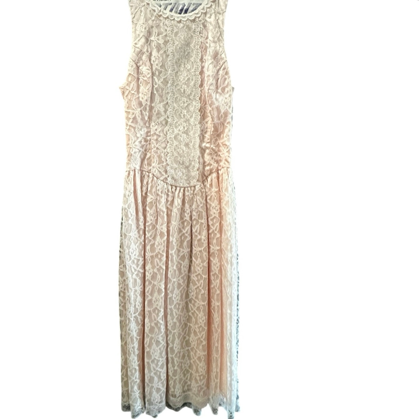 Gunnesax By Jessica Meclintock pink Sleeveless Floral Lace Midi Dress Size 4
