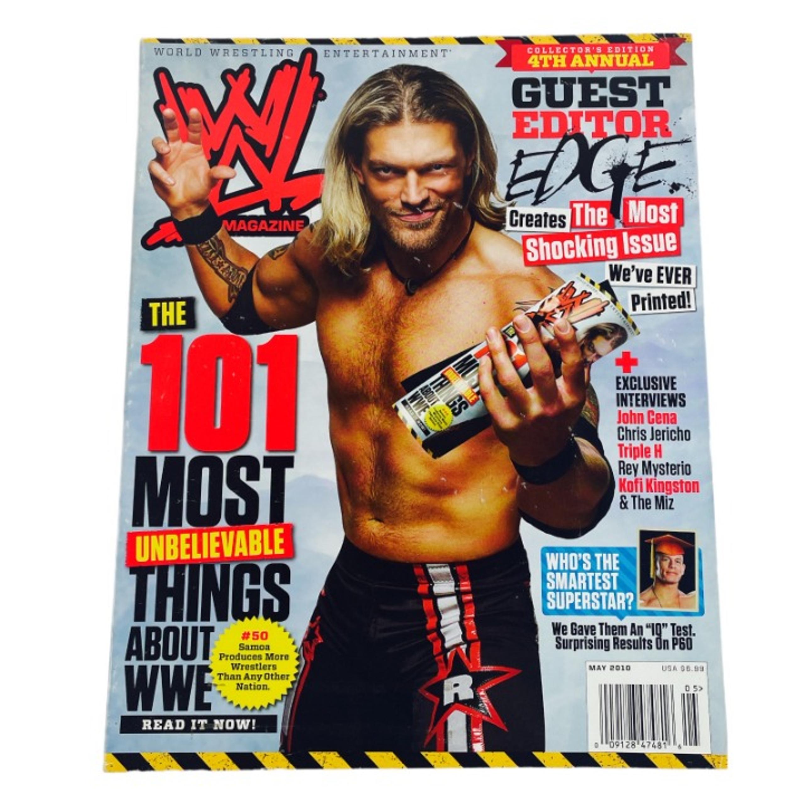 WWE Magazine May 2010 Edge Triple H Poster Chris Jericho Rey Mysterio Wrestling