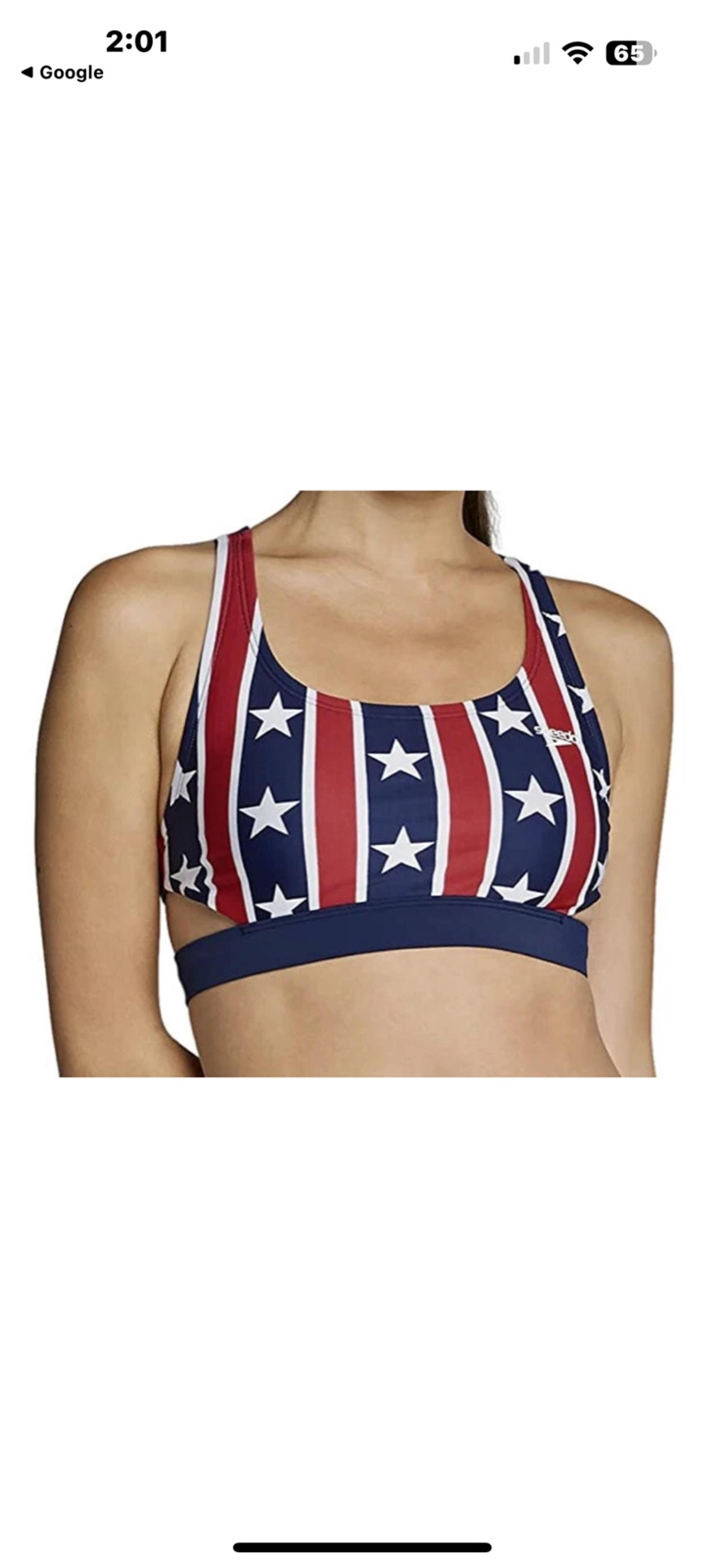 Speedo Bikini Top Sz. M NWT Stars & Stripes