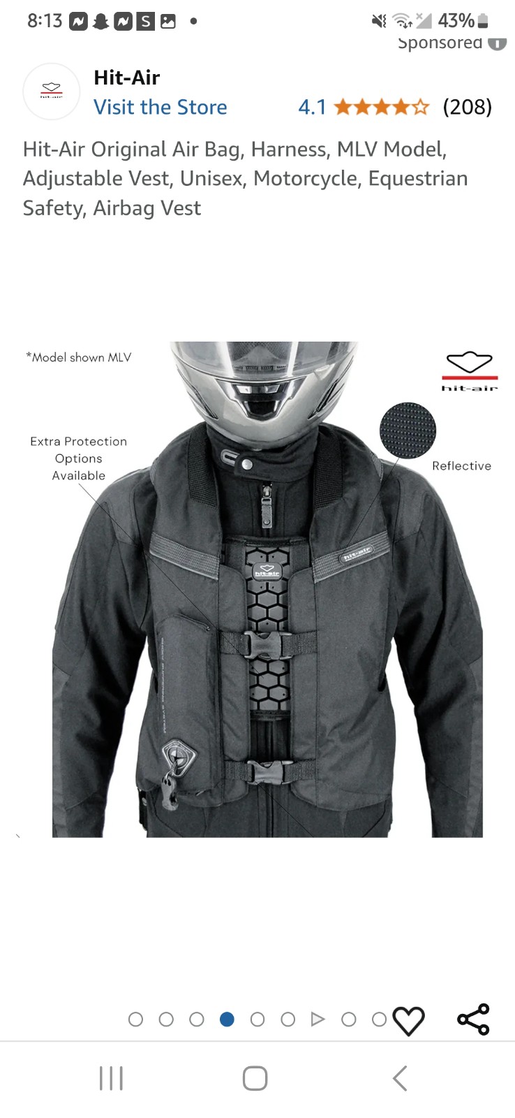 MotoAir YA200 c02 biker body armor vest