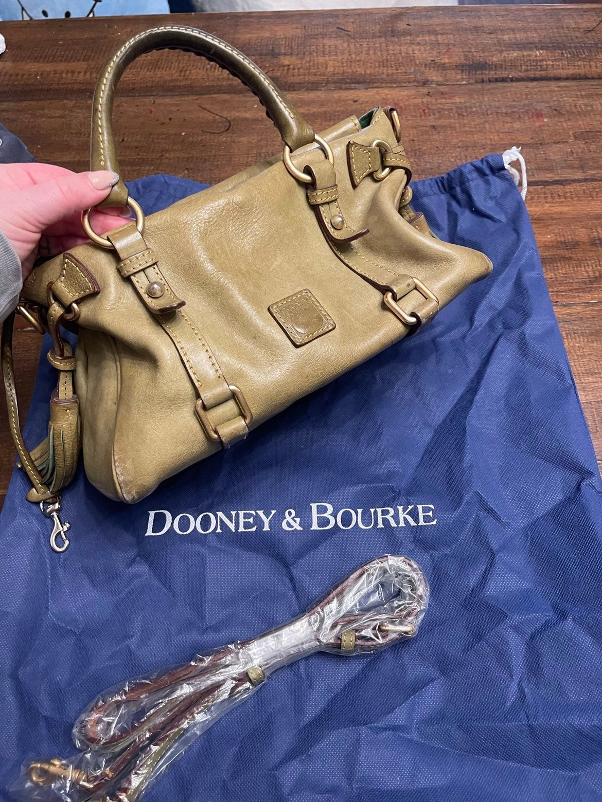 Dooney and Bourke olive green florentine satchel
