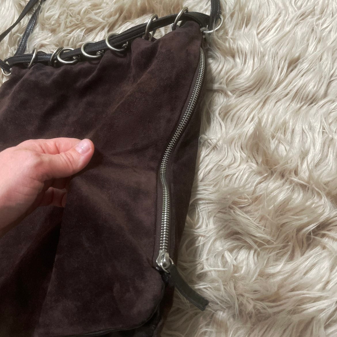 Vintage michael kors purse outlet y2k lambskin and suede expandable