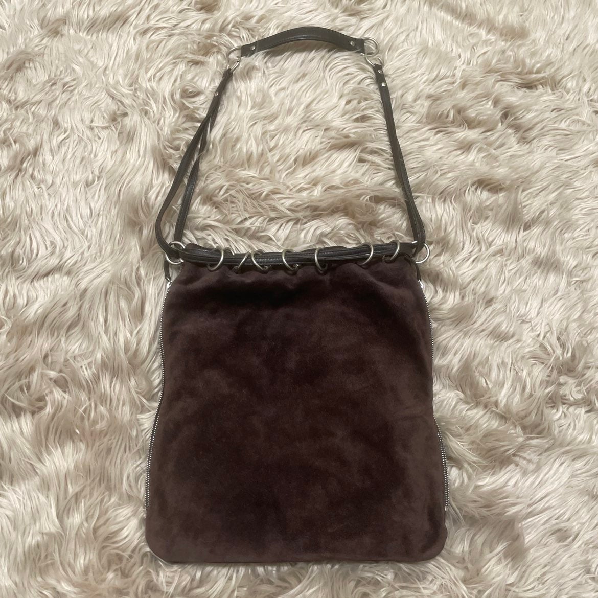 Vintage michael kors purse outlet y2k lambskin and suede expandable