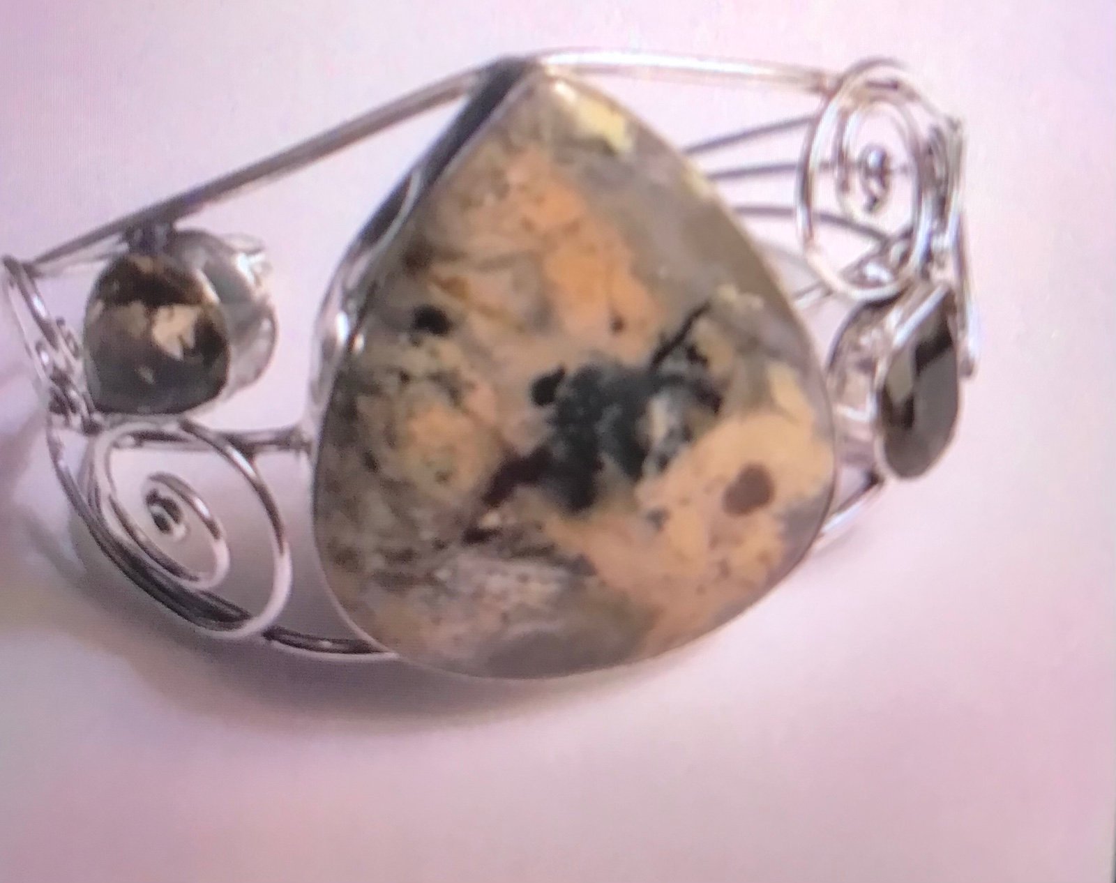 Smokey Topaz Astrophylite 925 Sterling Silver Cuff Bracelet