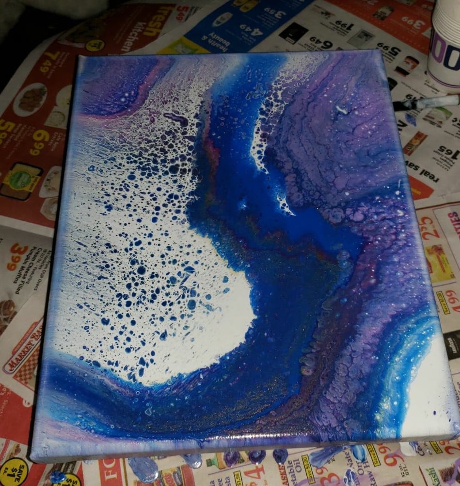 Galaxy inspired/blank space acrylic pour