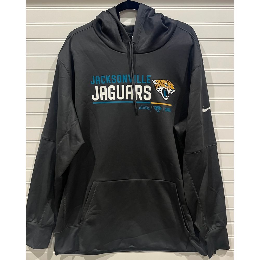 Nike Anthracite Jacksonville Jaguars Prime Logo Name Split Pullover Hoodie XXL