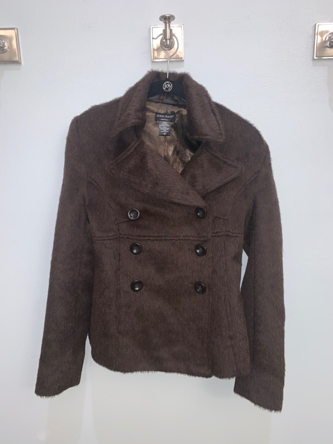 GUESS Brown Fur Jacket XS