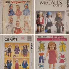 Bundle of Sewing Patterns - 18 inch doll clothes