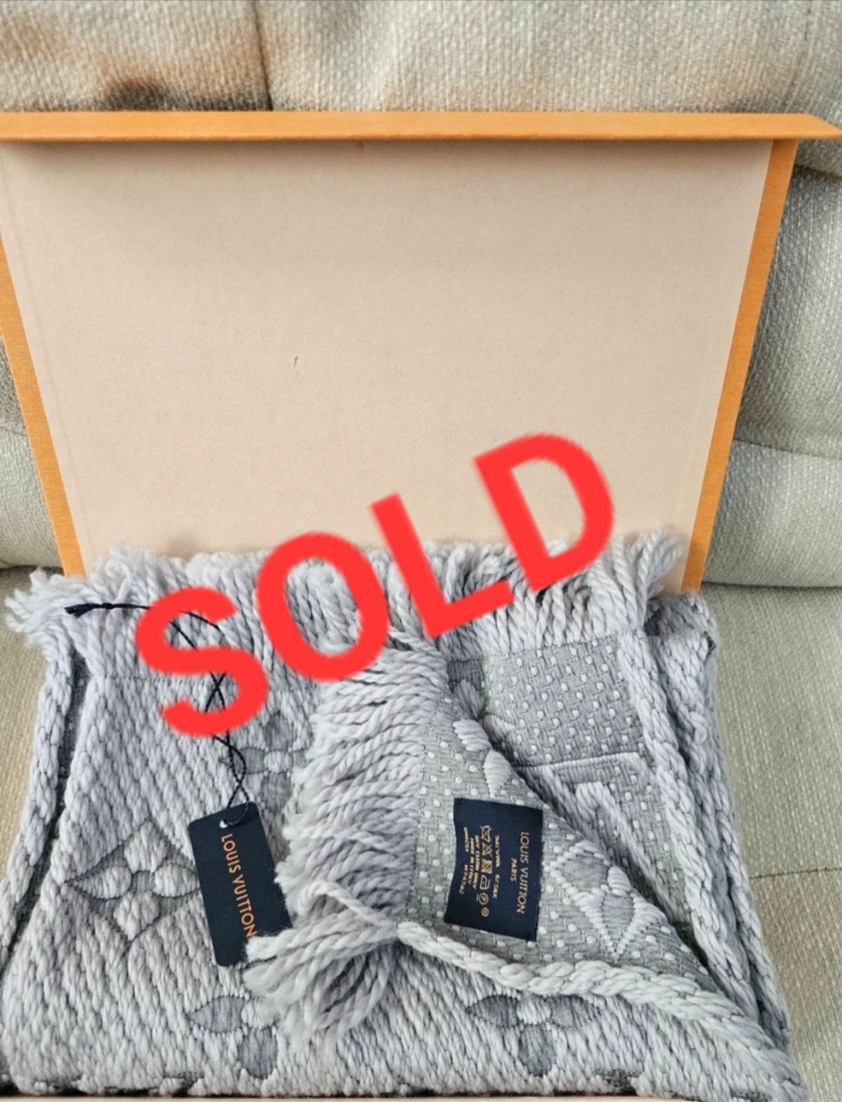 SOLD! Louis Vuitton Logomania Scarf