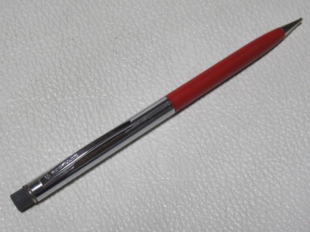 Unused 1950s USA-made Sheaffer Pencil, Red Barrel + Metal Barrel, with Eraser on Top