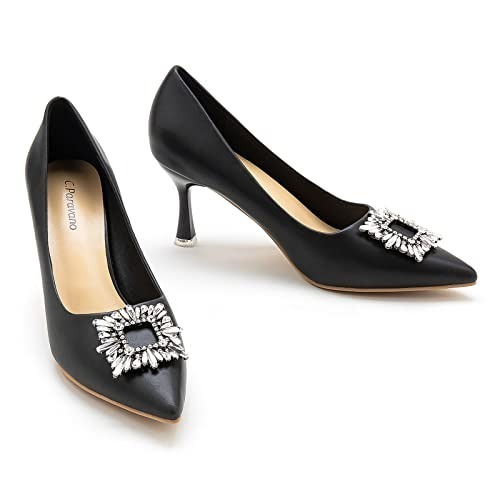 C.Paravano Pumps I Pointed Toe Kitten Heel Comfortable Leather Pump Shoes SZ 9
