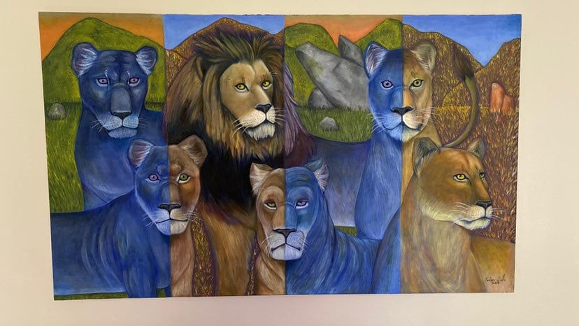Lion painting