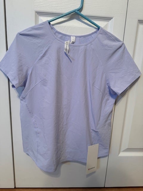 Women's Lululemon lightweight stretch run short sleeve top size 4 new NWT blue