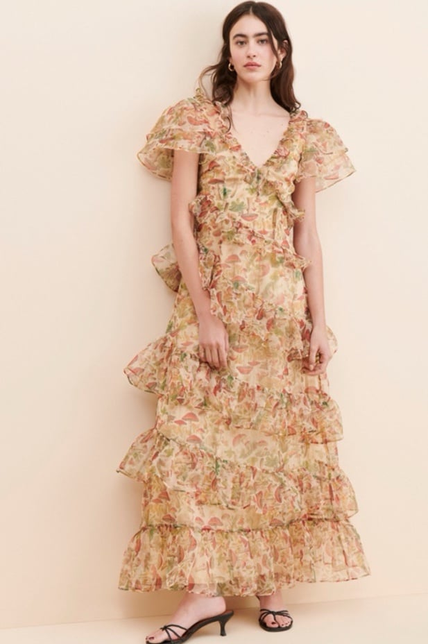New Selkie x Anthropologie The Elfin Dress Mushroom Beige Sz 2X