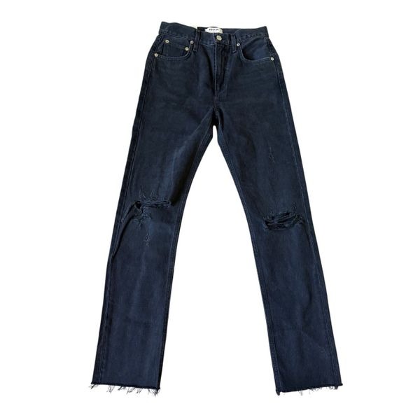 NEW Agolde Cherie High Rise Straight Jeans Distortion Black size 24