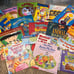 Kindergarten level ? Bunch of books in great used condition. Paperback/few hard