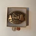 Vintage 1982 Metal Belt Buckle, Brass, Satsop Nuclear Power, Union Crafted