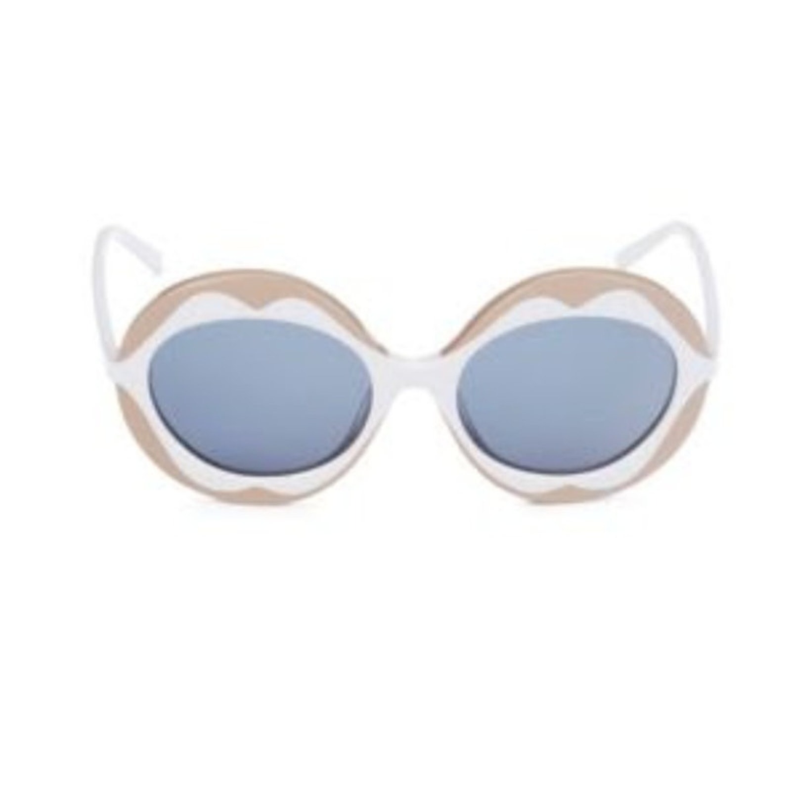 Marni 53mm Round flower Sunglasses ice beige