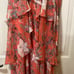 NWT Size 0 WHBM Peach/Wisteria V-Neck Sleeveless Tiered Midi (ABBA)