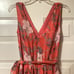 NWT Size 0 WHBM Peach/Wisteria V-Neck Sleeveless Tiered Midi (ABBA)