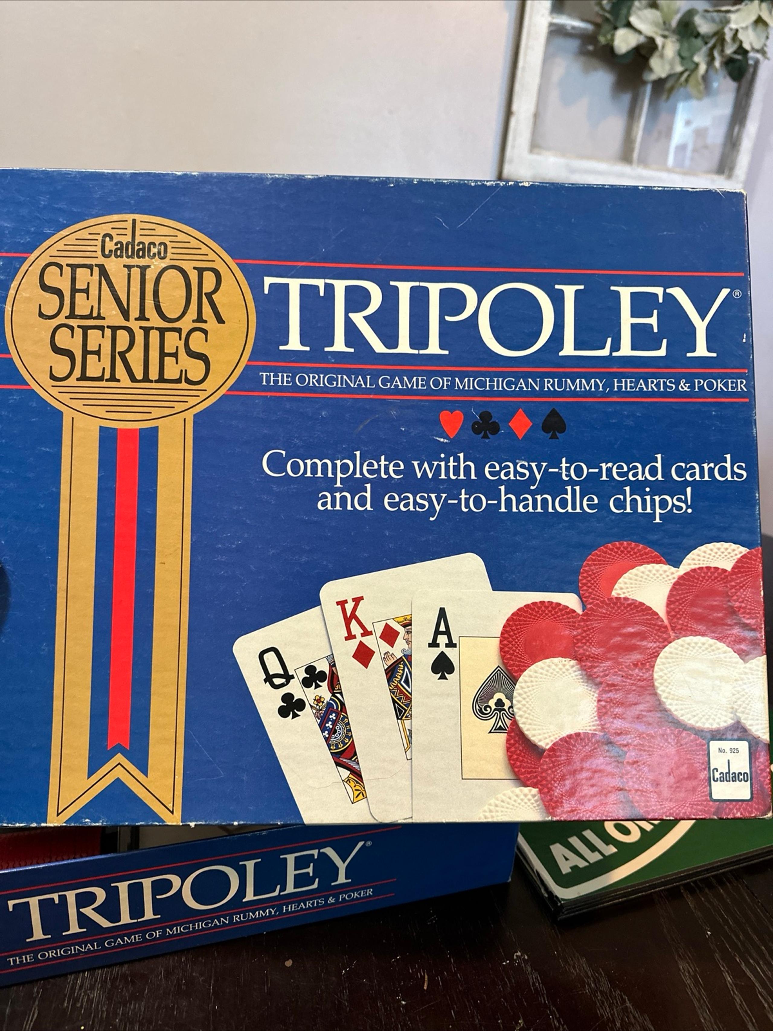 VINTAGE Tripoley Senior Series COMPLETE Cadaco 1989 With Game Board