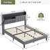 Full Size Bed Frame with Storage Headboard, LED ,Outlets,USB Ports