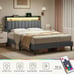 Full Size Bed Frame with Storage Headboard, LED ,Outlets,USB Ports