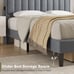 Full Size Bed Frame with Storage Headboard, LED ,Outlets,USB Ports
