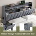 Full Size Bed Frame with Storage Headboard, LED ,Outlets,USB Ports