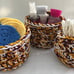 Crochet Baskets - UCF Knights Colors - Handmade Crochet Baskets - UCF Dorm Decor