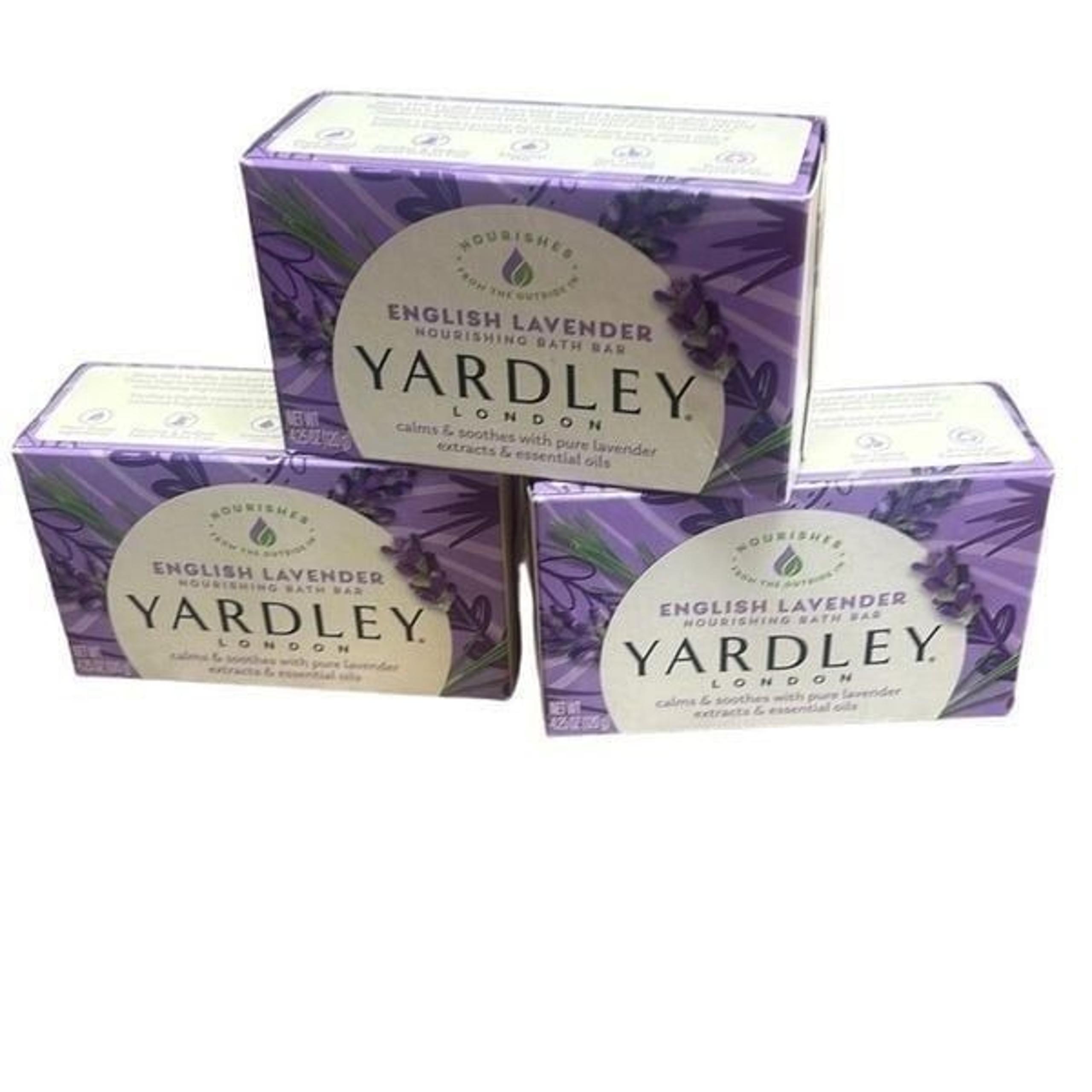 3 Yardley London  English lavender Soap MOISTURIZING BAR 4.25oz w/essential oils