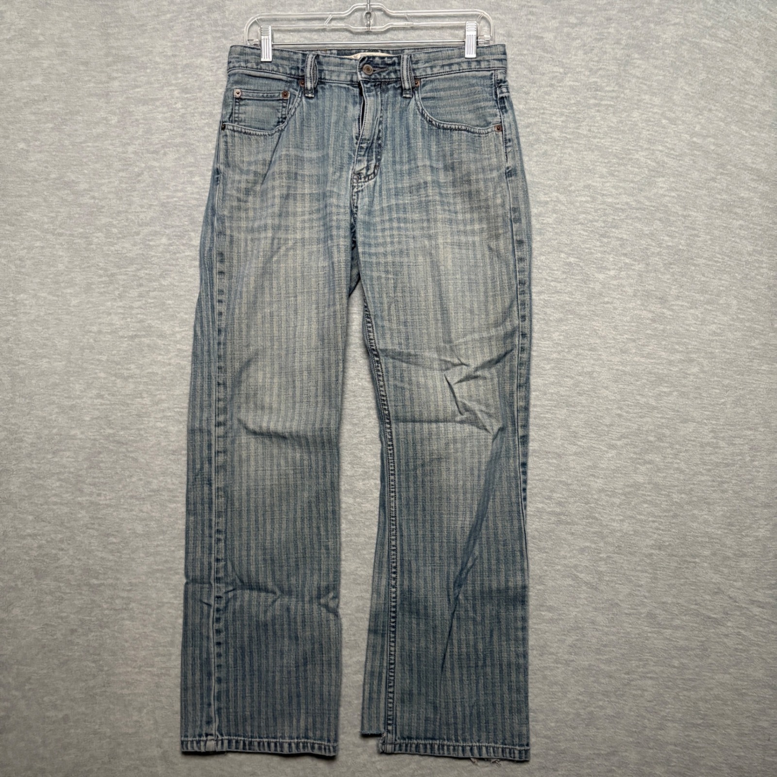 Vintage Express striped Grunge Light Wash jeans Men (30x28)