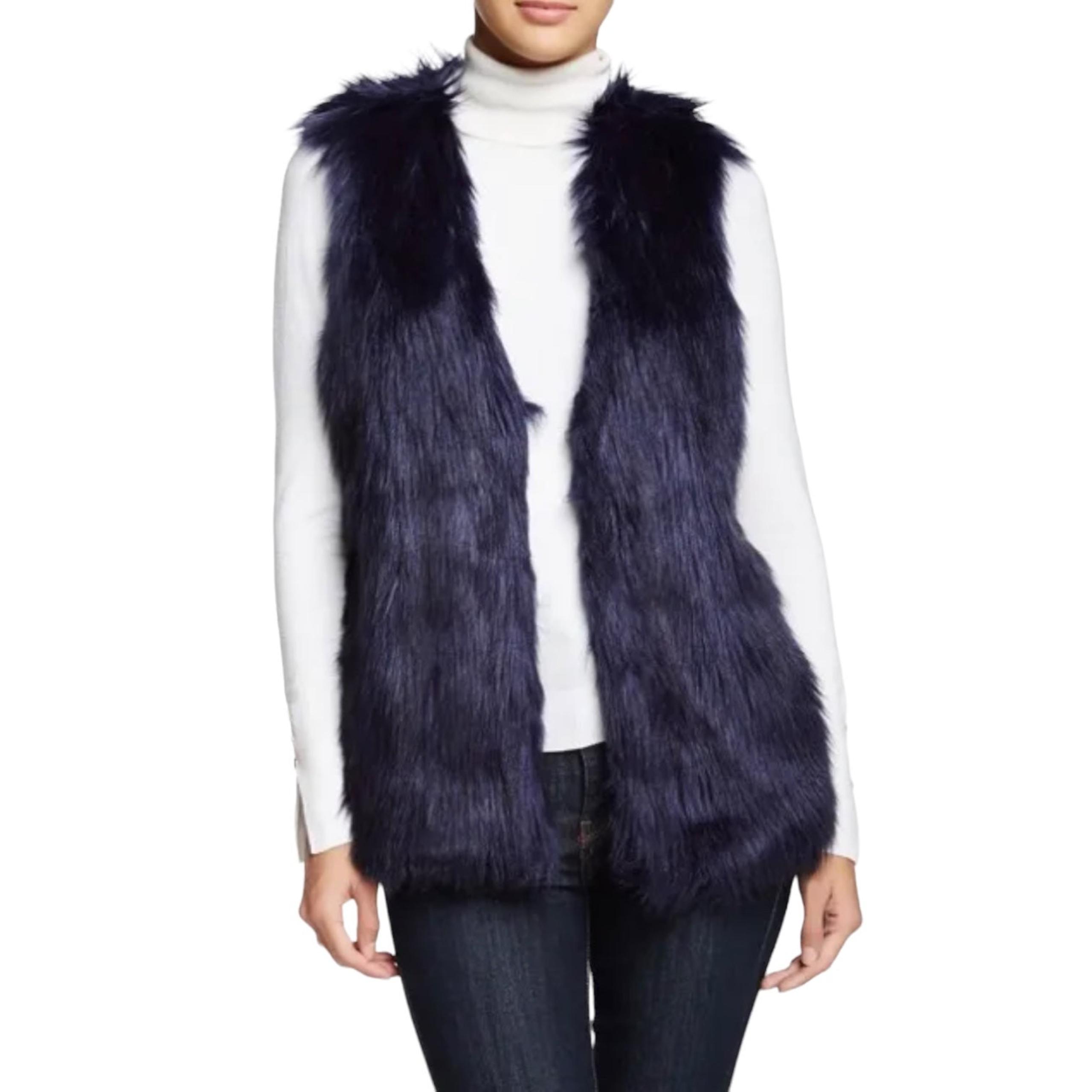 Romeo + Juliet Couture faux fur vest blue small $195