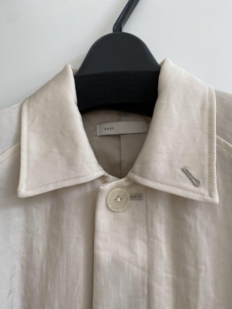 ENOF twill long coat white M