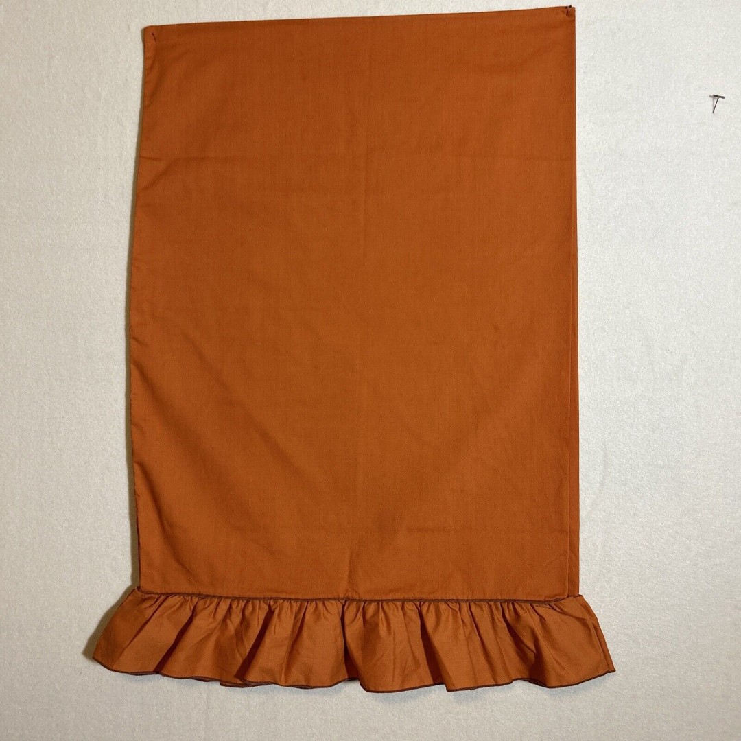JC Penny Vintage Burnt Orange Pillow Cases With 3 Ruffles Rust Color