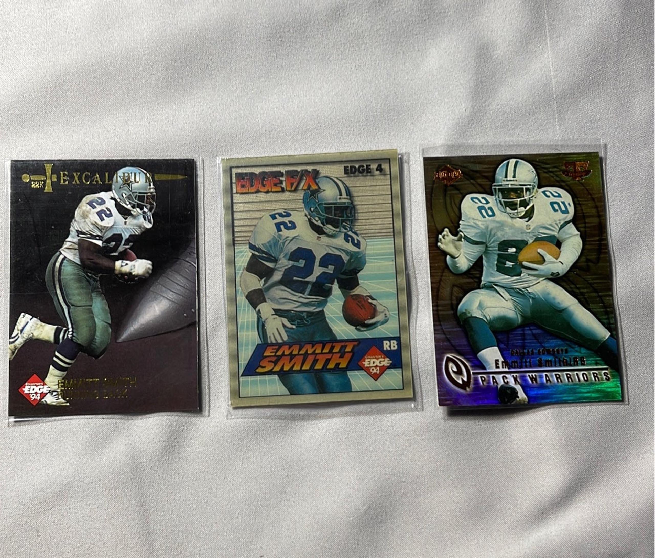 THREE Emmitt Smith Football Trading Cards